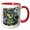 Red/White, variant on 3drose, Funny Cool Owl Bird Gamer Playing Video Games Game on Graffiti, 11oz Two-tone Red Mug
