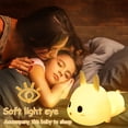 thumbnail image 4 of Luz nocturna para niños, luz LED de silicona con control remoto, control táctil, RGB multicolor regulable, recargable por USB, lindo conejo., 4 of 5