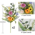 thumbnail image 2 of 2 Bundles Artificial Daisy Flowers Fake Silk Spring Flowers Colorful Flowers Fake Wildflowers Bouquet for Home Indoor Table Vase Wedding Party Decor (20in), 2 of 5