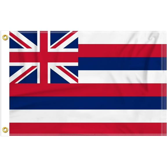 FLAGWIN Hawaii Flag 12x18 Inches - 3 Ply Double Sided Polyester Hawaii State Flag with Brass Grommets - Vivid Color and Fade Proof State of Hawaii Flag 12x18 Outdoor