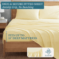 thumbnail image 4 of Casa Platino Twin Extra Long Size Bed Sheets Set - Washed Ultra-Soft Microfiber Twin Extra Long Bed Sheets - Extra Soft - 3 Piece Set - Bedding Sheets & Pillowcases, Twin XL-Vanilla, 4 of 9