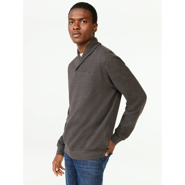 Free Assembly Men's Jacquard Rib Shawl Collar Pullover