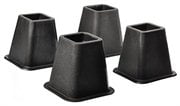 Fenteer 4 Piece Set Heavy Duty Bed Risers Extra Bed Under Storage Black 3 inch Height Large Riser Opening Fits Any Home Furniture with 4 Legs