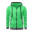 thumbnail image 4 of Xdegoge Full Zip Hooded Sweatshirts for Men Color Block Lightweight Athletic Jackets Casual Long Sleeve Activewear Gym Workout Track Tops with Pockets, 4 of 6