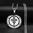 thumbnail image 1 of Stainless Steel Moon Sun Hekate Wheel Necklace Strophalos Hecate Magic Symbol Logo Jewelry, 1 of 5