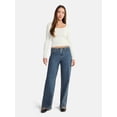 thumbnail image 2 of No Boundaries Square Neck Tee with Long Sleeves, Women's, 2 of 5