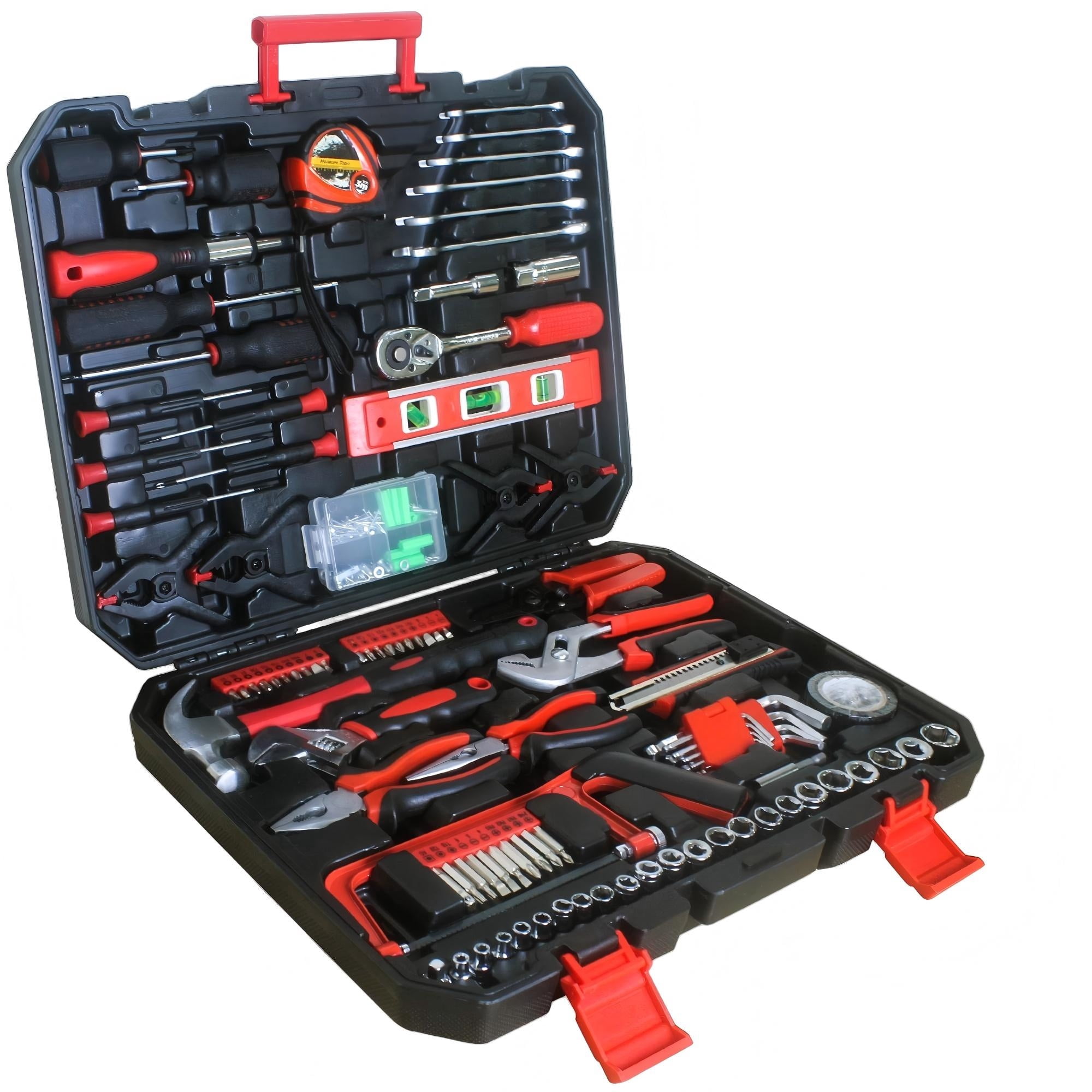 Aukfa 238-Piece Mechanics Tool Set, Socket and Ratchet Wrench, Chrome Finish