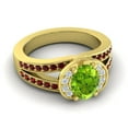 thumbnail image 3 of 2.35 Carat Oval Cut Peridot & Garnet Gemstone Elegant Anniversary Ring for Women 18K Yellow Gold Size 6 by Diamond-Capitals, 3 of 8