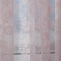 Hanyge Modern Pink Lace Rod Pocket Sheer Curtain Liners, 59.1 x 70.9 in