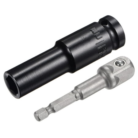 

Uxcell Socket Accessory Set 11mm Deep Socket 1/4 Hex Shank Impact Adapter with 1/2 Drive