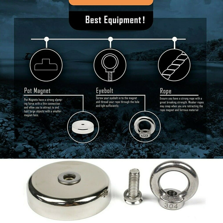  Heavy Duty Fishing Magnet Kit 1000lb Double Side Strong Pull  Combined Fishing Magnets Kits Powerful Neodymium Magnet For Christmas Gift