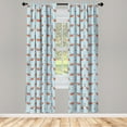 thumbnail image 3 of Orange Blue Curtains 2 Panels Set, Winter Rowan Pattern with Frosted Leaves Print, Window Drapes for Living Room Bedroom, 56"W X 84"L, Pale Blue Vermilion, by Ambesonne, 3 of 5
