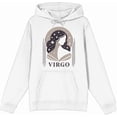 thumbnail image 4 of Virgo Zodiac Sign Adult White Long Sleeve Hoodie-Medium, 4 of 6