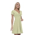 thumbnail image 1 of Women’s A Line Ladybugs Summer Dress, Retro Triangle Arrangement, Cross Wrap V Neck, 6 Sizes, by Ambesonne, 1 of 2