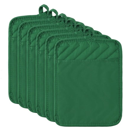 

R HORSE Pot Holder with Pocket for Kitchen Black Pocket Pot Holder Set 6Pcs