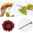 thumbnail image 5 of Viworld 10Pack Artificial Sunflower Flowers Long Stem Fake Silk Sunflowers Bouquets for Home Office Party Wedding Christmas Craft Decor (Red), 5 of 7
