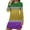 Yellow #nightgowns for women, variant on Oksale Cotton Nightgowns for Women Mardi Gras Color Block Mini Pajama Dress Cozy Long Sleeve Fashion CLothing Casual Crewneck Sleepwear for Holiday Party Yellow M