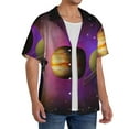 thumbnail image 2 of Pofeuu Planets And Stars Print Mens Casual Short Sleeve Shirts Beach Summer Spread Collar Pocket Tops Men's Casual Short-sleeved Shirt-Medium, 2 of 5