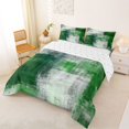 thumbnail image 3 of Castle Fairy Abstract Block Queen Comforter Set 3 Pieces,Minimalist Speckled Stain Comforter Sets Queen,Emerald Gray White,Reversible,1 Comforter and 2 Pillowcases, 3 of 6