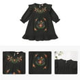 thumbnail image 3 of IBTOM CASTLE Toddler Kids Girls Mexican Dress Long Sleeve Floral Embroidery Dress Cinco de Mayo Fiesta Birthday Party Dresses 2-3 Years Black, 3 of 7