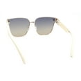 thumbnail image 4 of Womens Rimless Metal Rim Horn Rim Rectangle Designer Fashion Sunglasses Gold Ivory - Smoke, 4 of 4