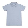 thumbnail image 3 of Girls'Collared Polo Shirt,Solid Color Button Placket Soft Cotton Short Sleeve Kids Top, 3 of 4