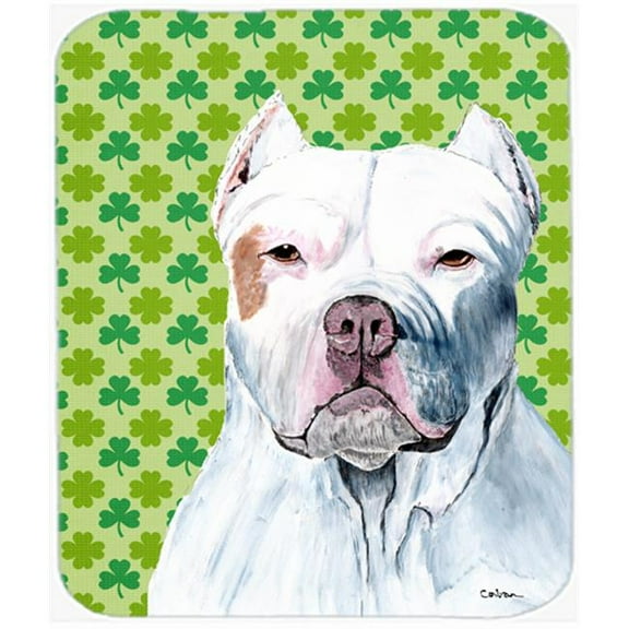 Carolines Treasures Pit Bull St. Patricks Day Shamrock Portrait Mouse Pad