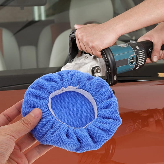 BESTYASH 1Set Microfiber 5 to 6 Inch Polishing Pads for Car Cleaning and Wax Application