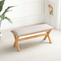 Gymax Upholstered Entryway Bench w/ Thick Padded Seat End of Bed Bench for Bedroom