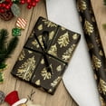 thumbnail image 5 of Flyhill Black Kraf Christmas Wrapping Paper,Gold 3D Embossed Foil Christmas Pine Tree with Woodlands Wrap Paper for Holiday, Party,Celebration, New Year (17 Inch X 32.8 Feet), 5 of 13