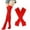 Red, variant on IWRICH Women's Christmas Striped Rainbow Knee High Socks Long Knitted Arm Warmers Finger Less Gloves Sets White