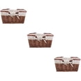 thumbnail image 6 of 3pcs  Wicker Woven Hand Basket Outdoor Handle Fruits Basket Picnic Woven Vegetable Basket, 6 of 8