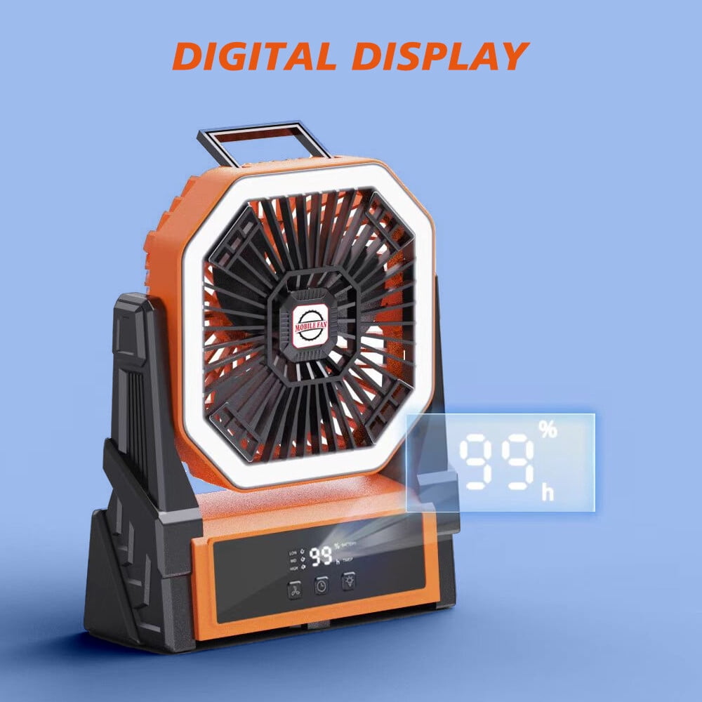 40000mAh Portable Camping Fan Battery Powered Tent Light Fan with LED Light Fan