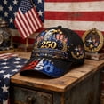 thumbnail image 3 of qolami 250th Anniversary Hat, Printed Pattern Baseball Cap, Adjustable Patriotic Baseball Hat for Men Women, 3 of 6