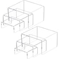 thumbnail image 1 of NIUBEE Acrylic Display Risers Stand 2 Sets,3 Steps Clear Riser Shelf Showcase for Amiibo Funko POP Figures -3"x3"x4", 1 of 7