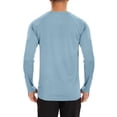 thumbnail image 6 of Stamzod Rash Guard for Men Crew Neck Long Sleeve Sun Shirt Casual Athletic Fishing T-Shirts Light Blue S, 6 of 9