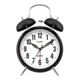 thumbnail image 1 of Reloj despertador analógico de cuarzo SHARP Twin Bell, negro, alarma fuerte, funciona con pilas, 1 of 6