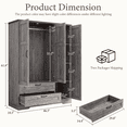 thumbnail image 2 of Brafabhome 62"H Wooden Armoire Wardrobe Closet with 2 Drawers, 3 Doors Modern Wardrobe Cabinet with Mirror and Adjustable Shelf for Clothes Coats, Gray, 2 of 8