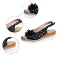 thumbnail image 5 of Fiaer Wedge Sandals for Women Platform Polka Dot High Wedge Shoes Bow Cute Summer Footwear Resort Retro Sling Back Peep Toe Dressy Woven Sandals Black 7.5, 5 of 9