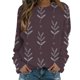 thumbnail image 1 of Gibobby Sudaderas con cremallera Sudadera de mujer Casual Top de manga larga Top con estampado de (Marrón, L), 1 of 3