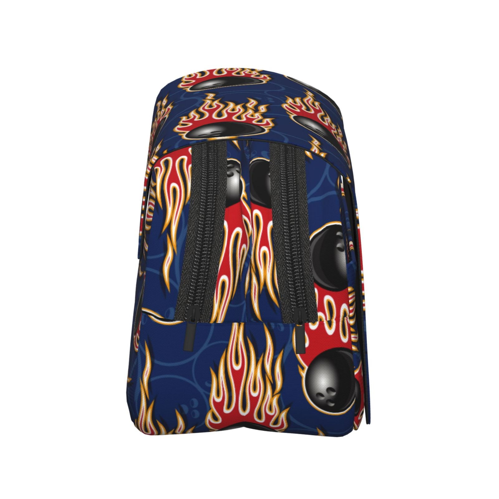 Rateoe Bowling Ball And Flame Pattern Double Clamshell Pen Case, Storage Organizer with Two Zipper Compartments– Holds Up to 50 Pencils & Pens