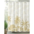 thumbnail image 3 of Palm Trees Bathroom Curtain 72 Inch Shower Curtain with Hooks, Yellow Tropical Plants Summer Forest Scenery Waterproof Polyester Bath Curtain Washable Bathtub Curtain 66''x 72'', 3 of 6