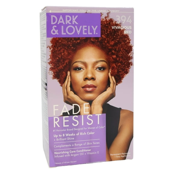 Dark And Lovely Fade Resist Hair Color, Vivacious Red, 394