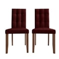 thumbnail image 3 of Castle Place Elegant Button Tufted Velvet Upholstered Dining Chairs, Red, Set of 2, 3 of 9