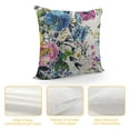 thumbnail image 4 of PRATYUS Throw Pillow Cover Vivid Colorful Garden Print Blossoming Wildflowers Birds Leaves Branches Decorative Throw Pillow Case Square Home Couch Bed Pillowcase 24x24in, 4 of 5