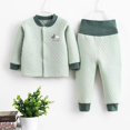 thumbnail image 4 of Ropa interior térmica para niños otoño e invierno cárdigan grueso de tres capas ropa de otoño pantalones largos acolchados, 4 of 6