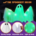 thumbnail image 2 of Ayieyill Halloween Ghost Decor with Warm Green LED Light, 47” Light up Hanging Ghost Halloween Yard Porch Decorations Outdoor, 2 of 4