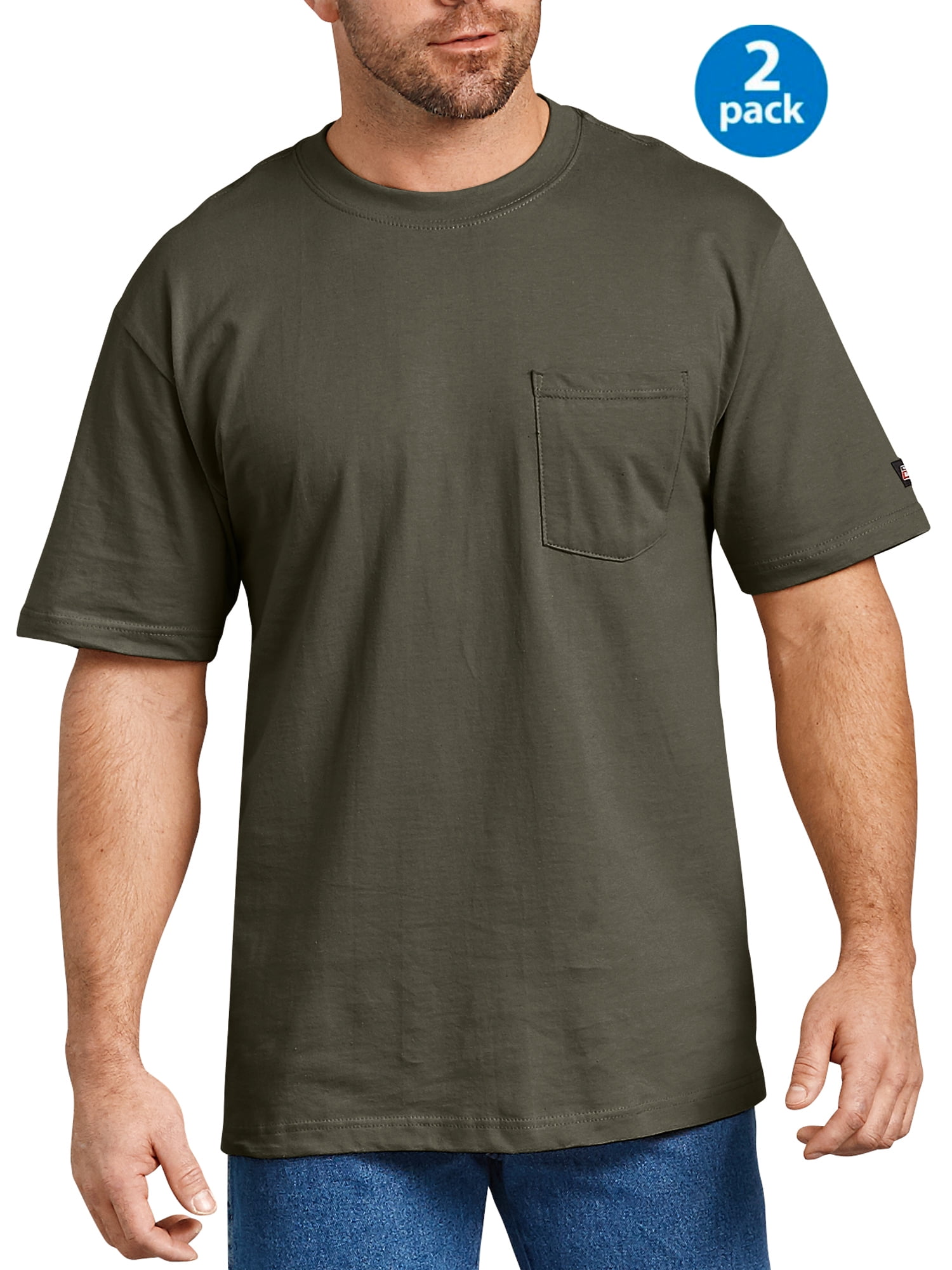 Big Men's Short Sleeve Heavy Weight Pocket T-Shirt, 2 Pack - Walmart.com