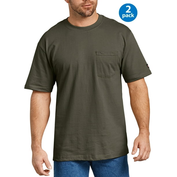Big Men's Short Sleeve Heavy Weight Pocket T-Shirt, 2 Pack - Walmart.com