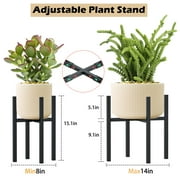 Urban Deco Adjustable Metal Plant Stand Outdoor & Indoor Fits for 8-14 inches Plant Pot Stand Mid Century Modern Planter Pot Holder Corner Plant Stands